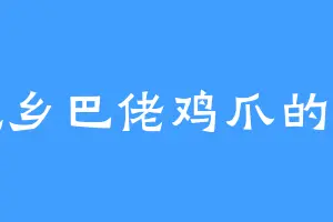 爱吃乡巴佬鸡爪的钱贵