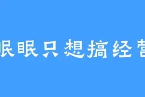 眠眠只想搞经营
