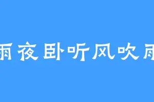 雨夜卧听风吹雨
