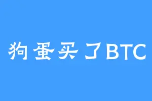 狗蛋买了BTC