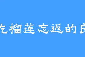 爱吃榴莲忘返的良久