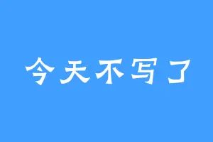 今天不写了