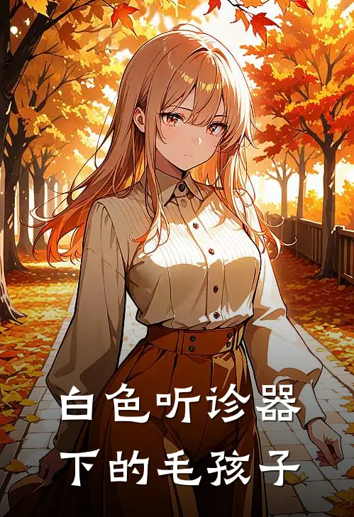 白色听诊器下的毛孩子