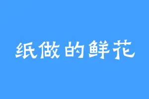 纸做的鲜花