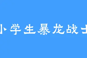 小学生暴龙战士