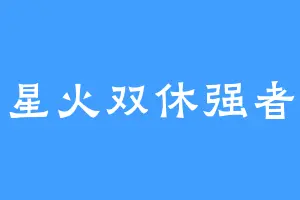 星火双休强者