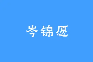 岑锦愿