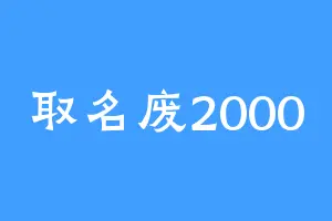 取名废2000