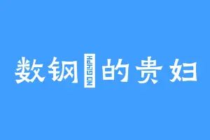 数钢镚的贵妇