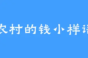 新农村的钱小样语录