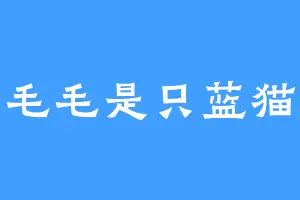 毛毛是只蓝猫