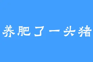 养肥了一头猪