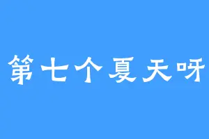 第七个夏天呀